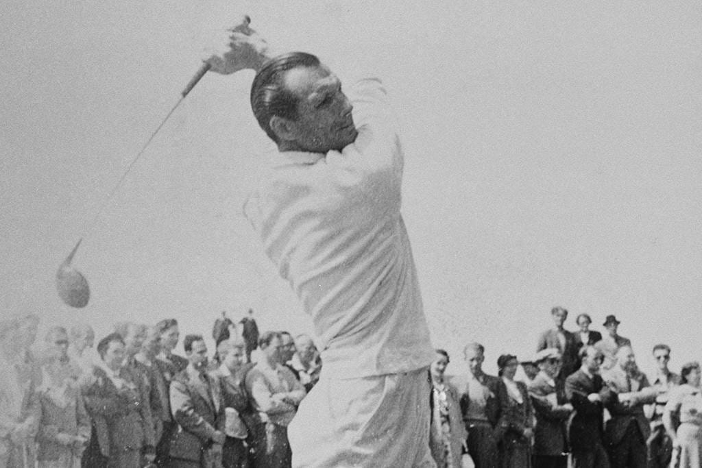 Max Faulkner on his way to victory in The 80th Open at Royal Portrush